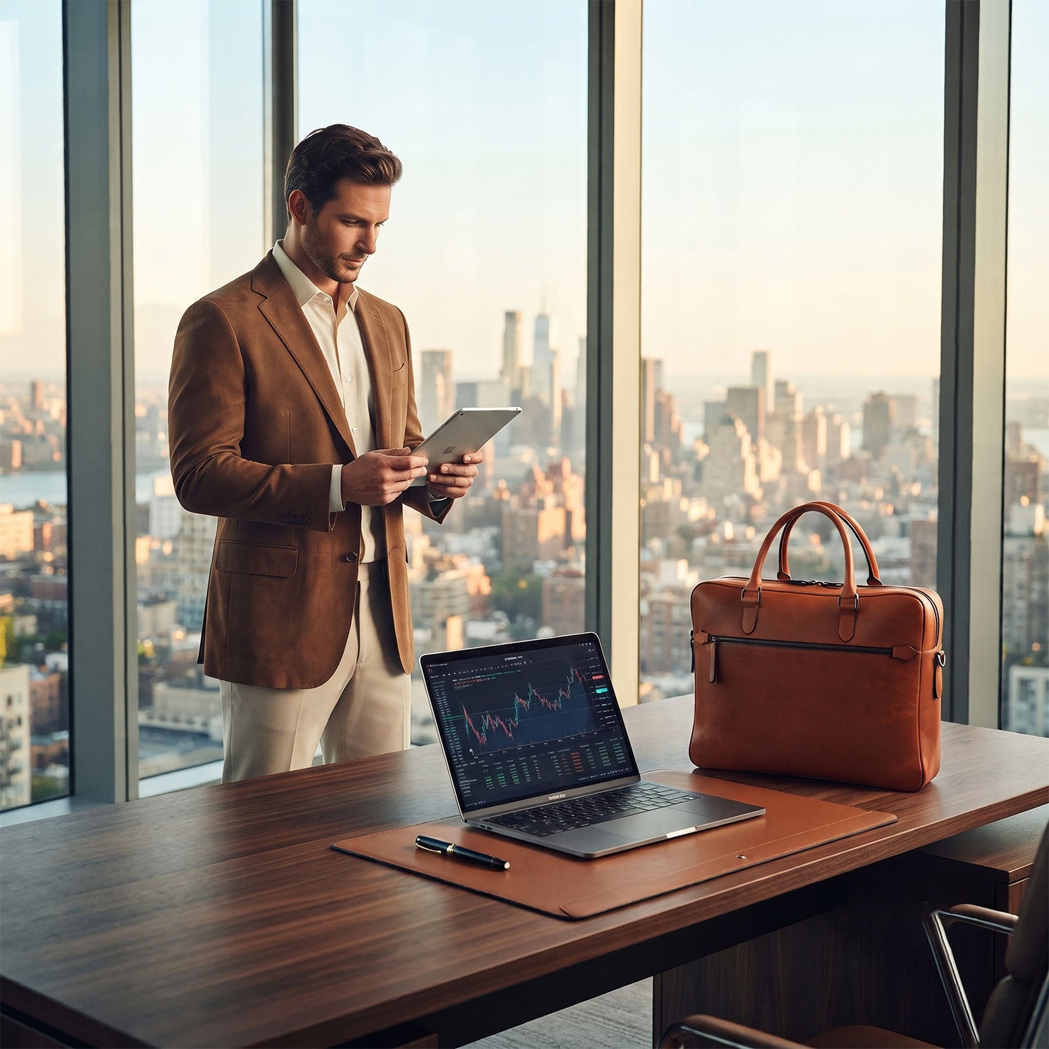 Franklin Zippered Briefcase-4