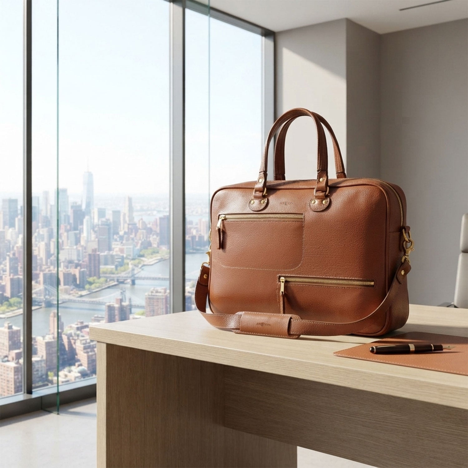 Blake Zippered Briefcase-11