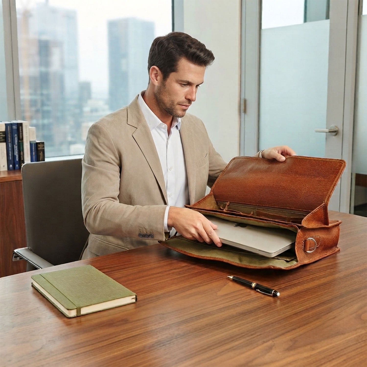 Melville Double Compartment Briefcase-6