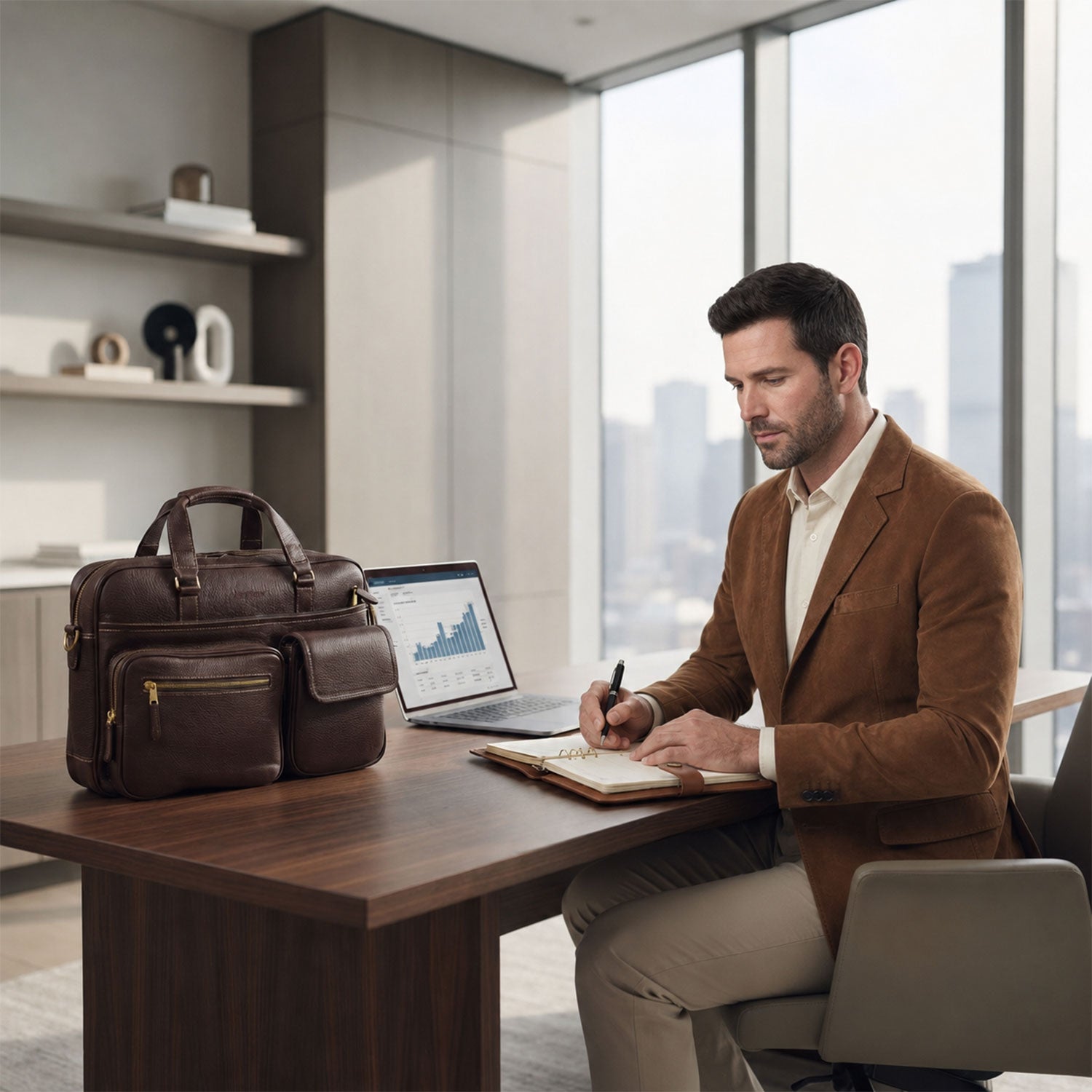 Tennyson Top Zippered Briefcase-5