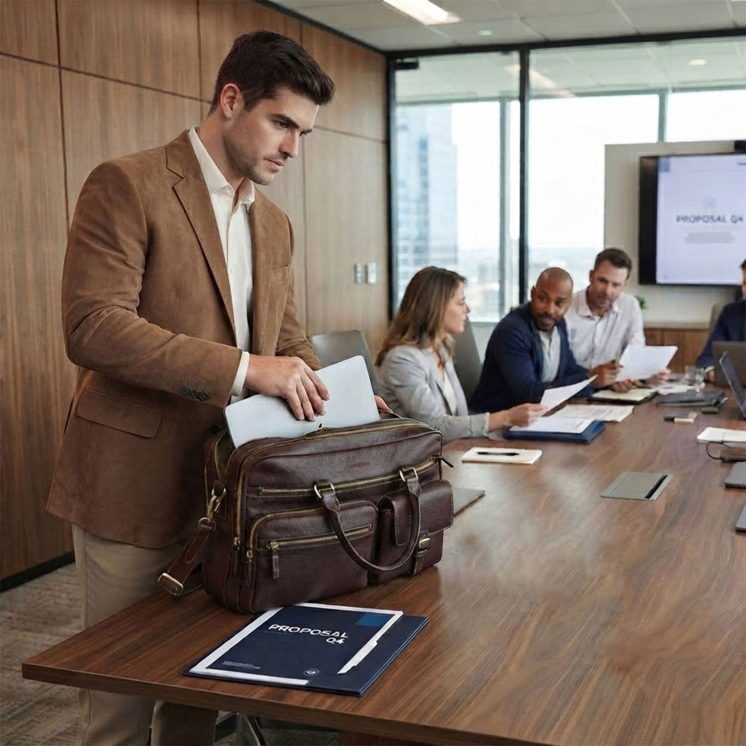 Tennyson Top Zippered Briefcase-6
