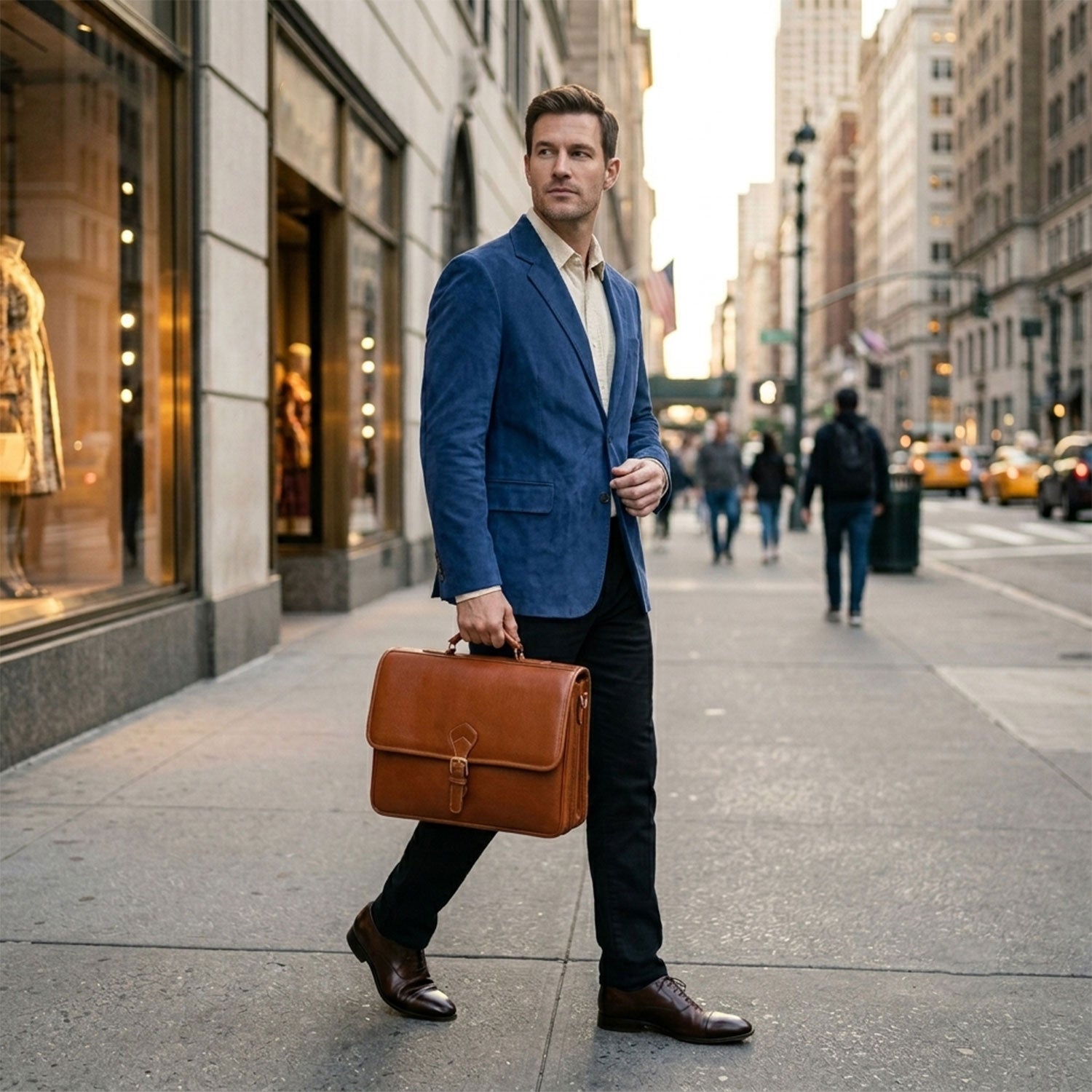 Charles Double Compartment Briefcase W/Laptop Case-5