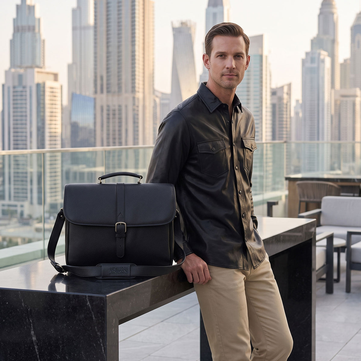 Beckett Briefcase with laptop computer case-6