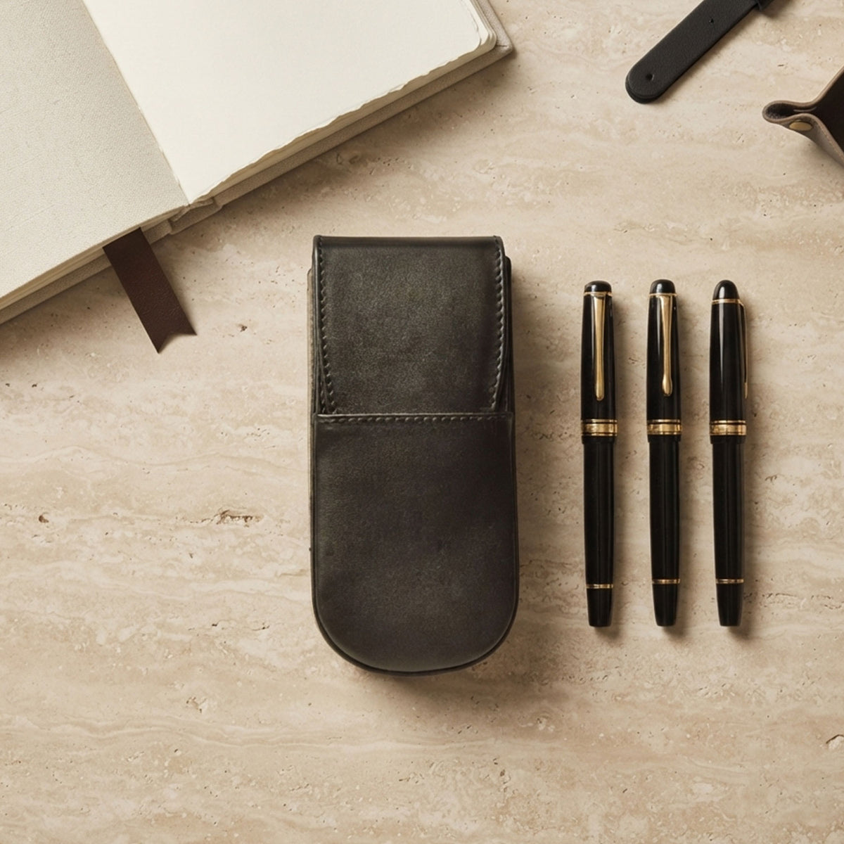 Three Pen Leather Case-9