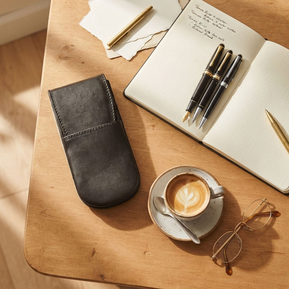 Three Pen Leather Case-10