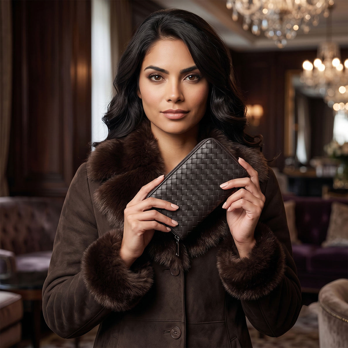 Nikki Woven Leather Wallet-10