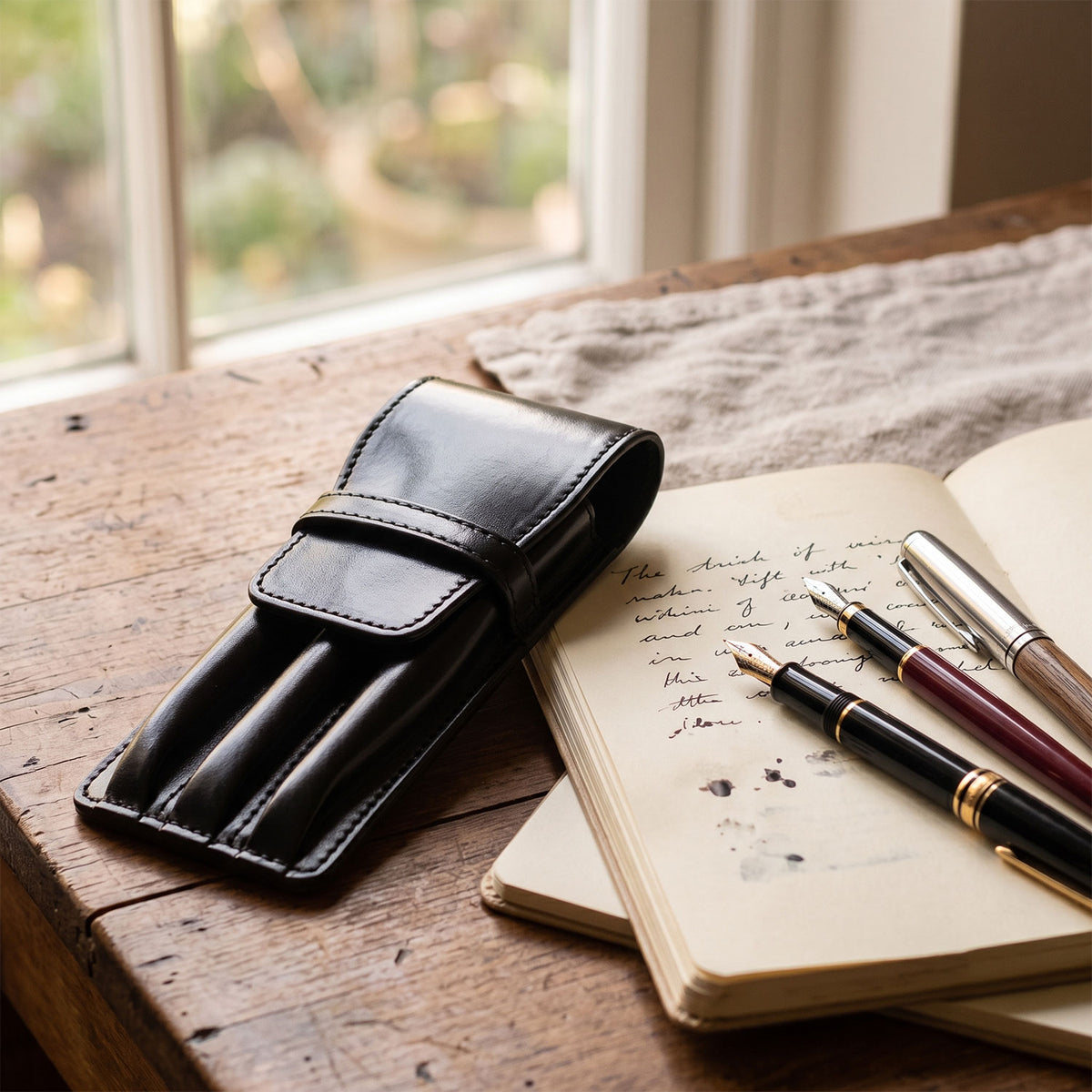 Three Pen Leather Case-10