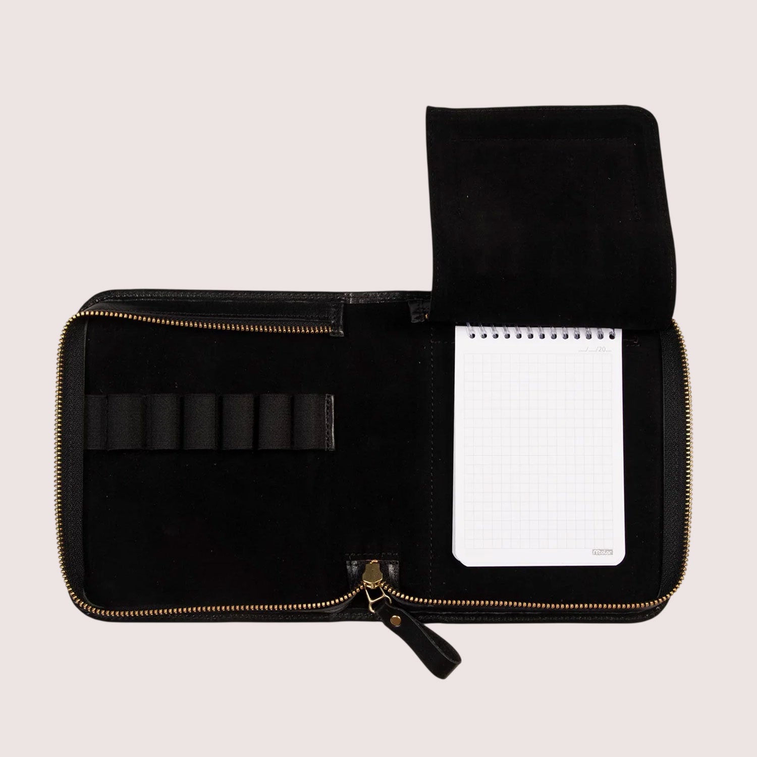 Zippered Pen Case for Six Pens with Note Pad