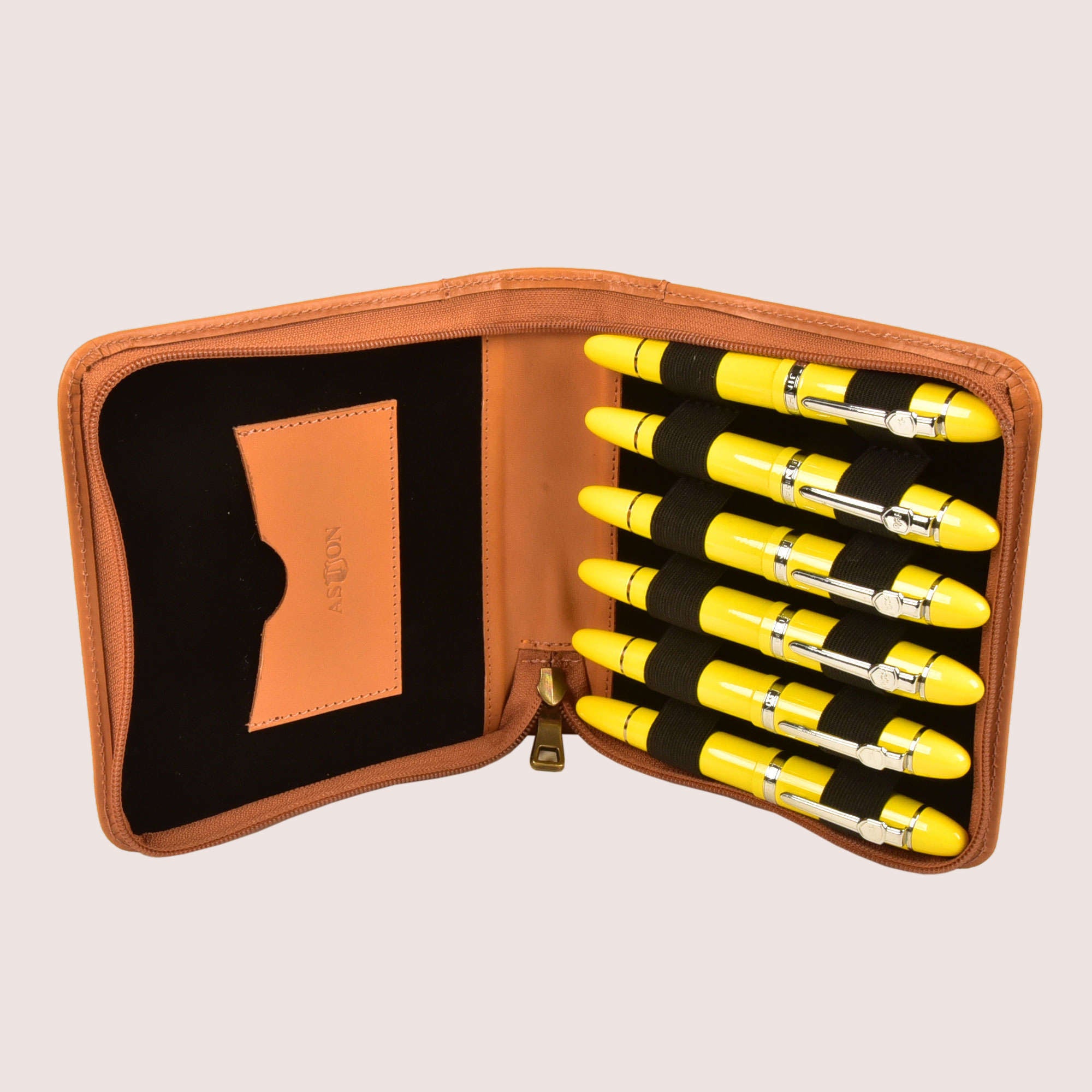 Leather Pen Case for 6 Pens