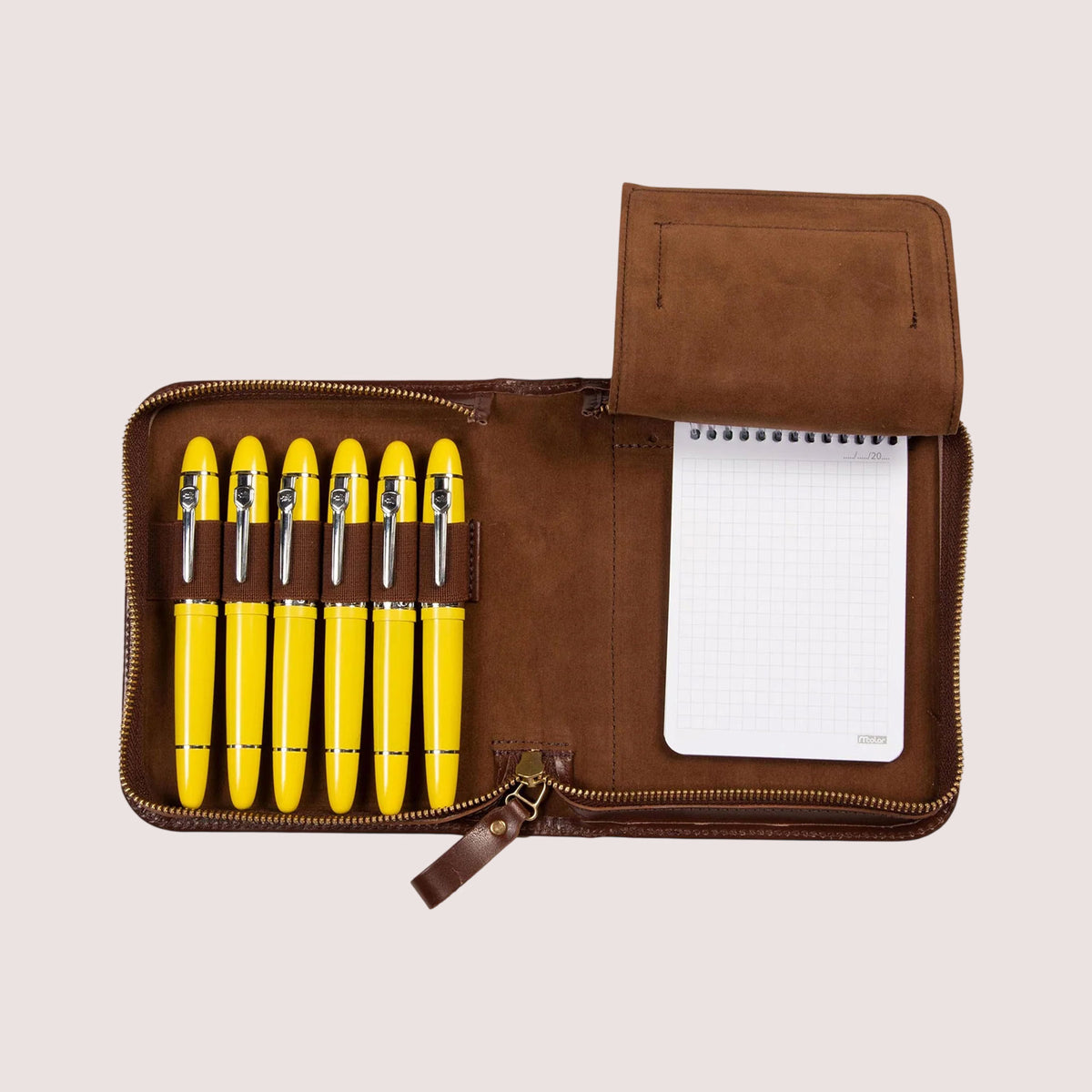 Zippered Pen Case for Six Pens with Note Pad-8