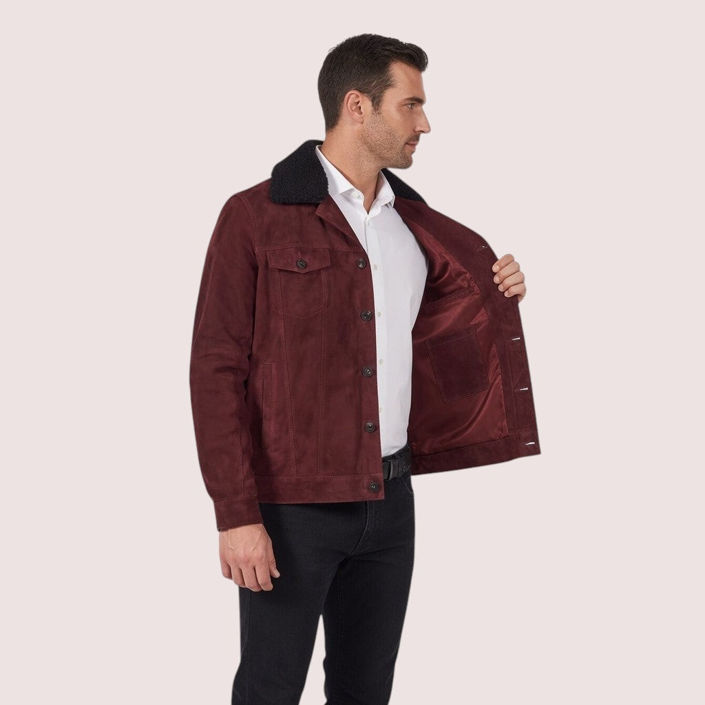 Dupont Goat Suede Trucker Jacket-8