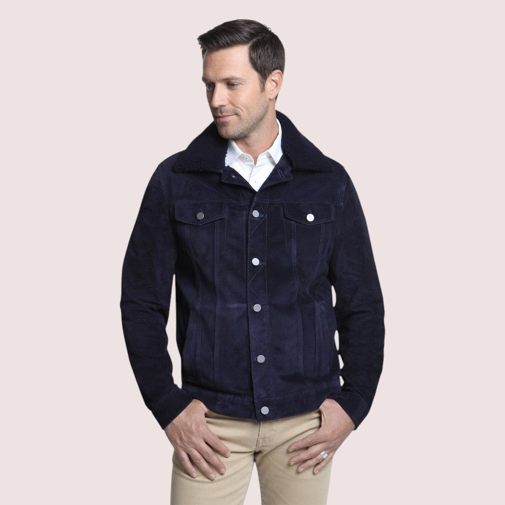 Dupont Goat Suede Trucker Jacket-11