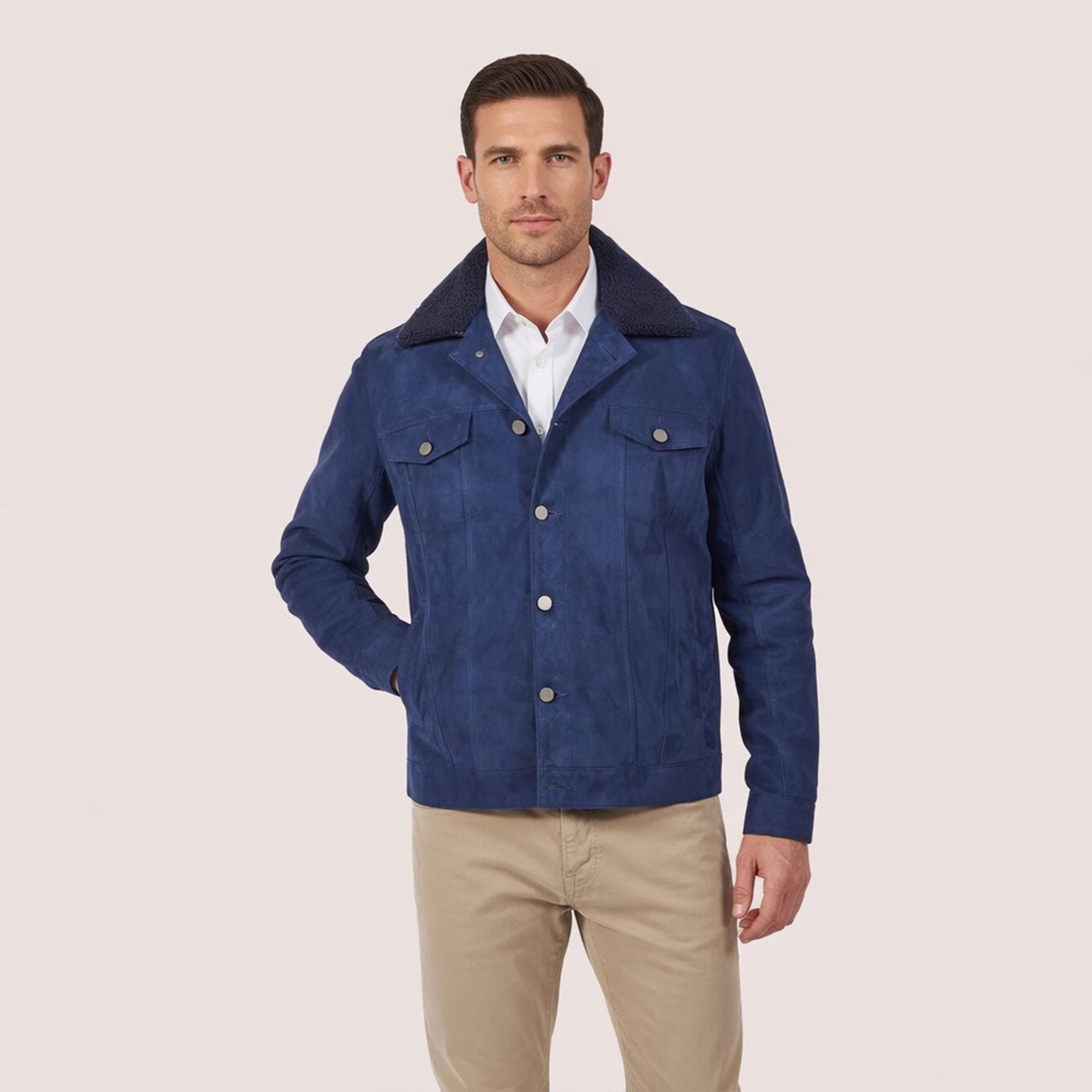 Dupont Goat Suede Trucker Jacket-16