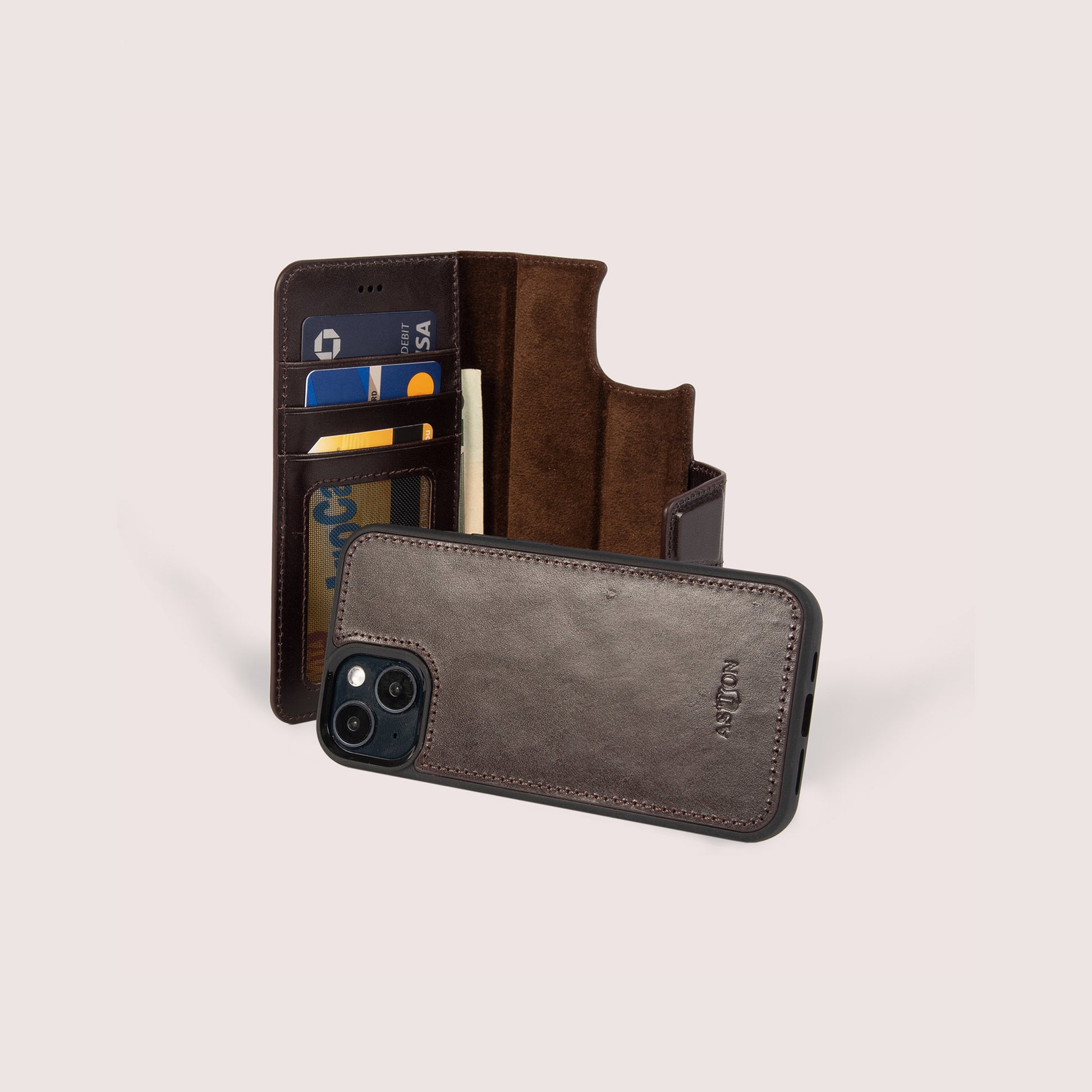 iPhone 13 Leather Case with card slots