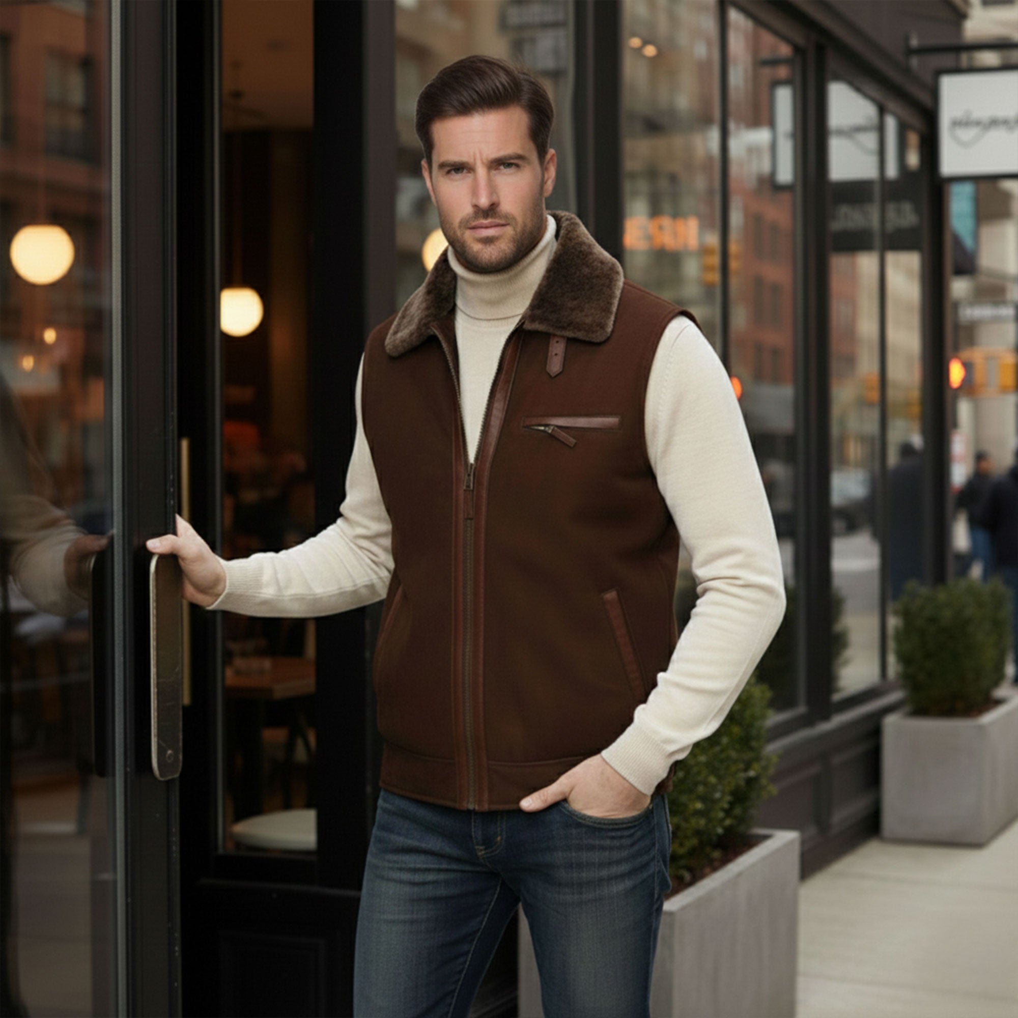 Field Shearling Vest-5