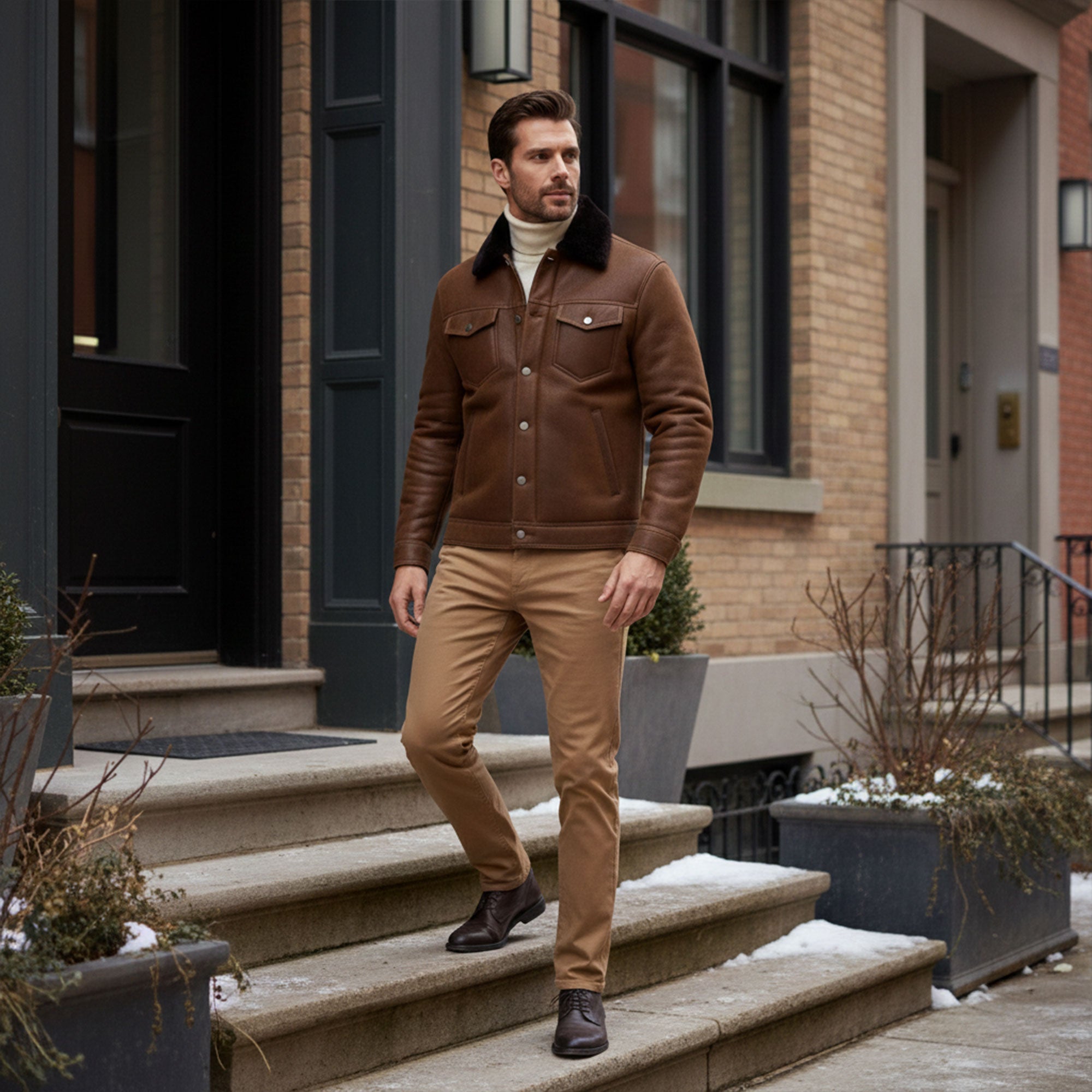 Beaufort Trucker Shearling Jacket-4