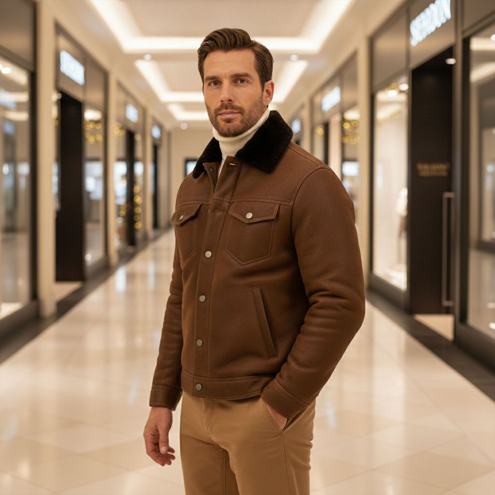 Beaufort Trucker Shearling Jacket-5