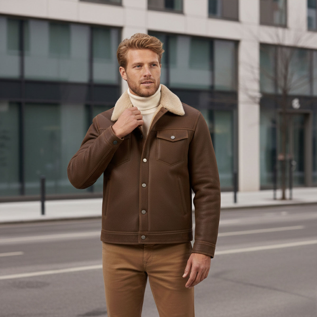 Beaufort Trucker Shearling Jacket-10