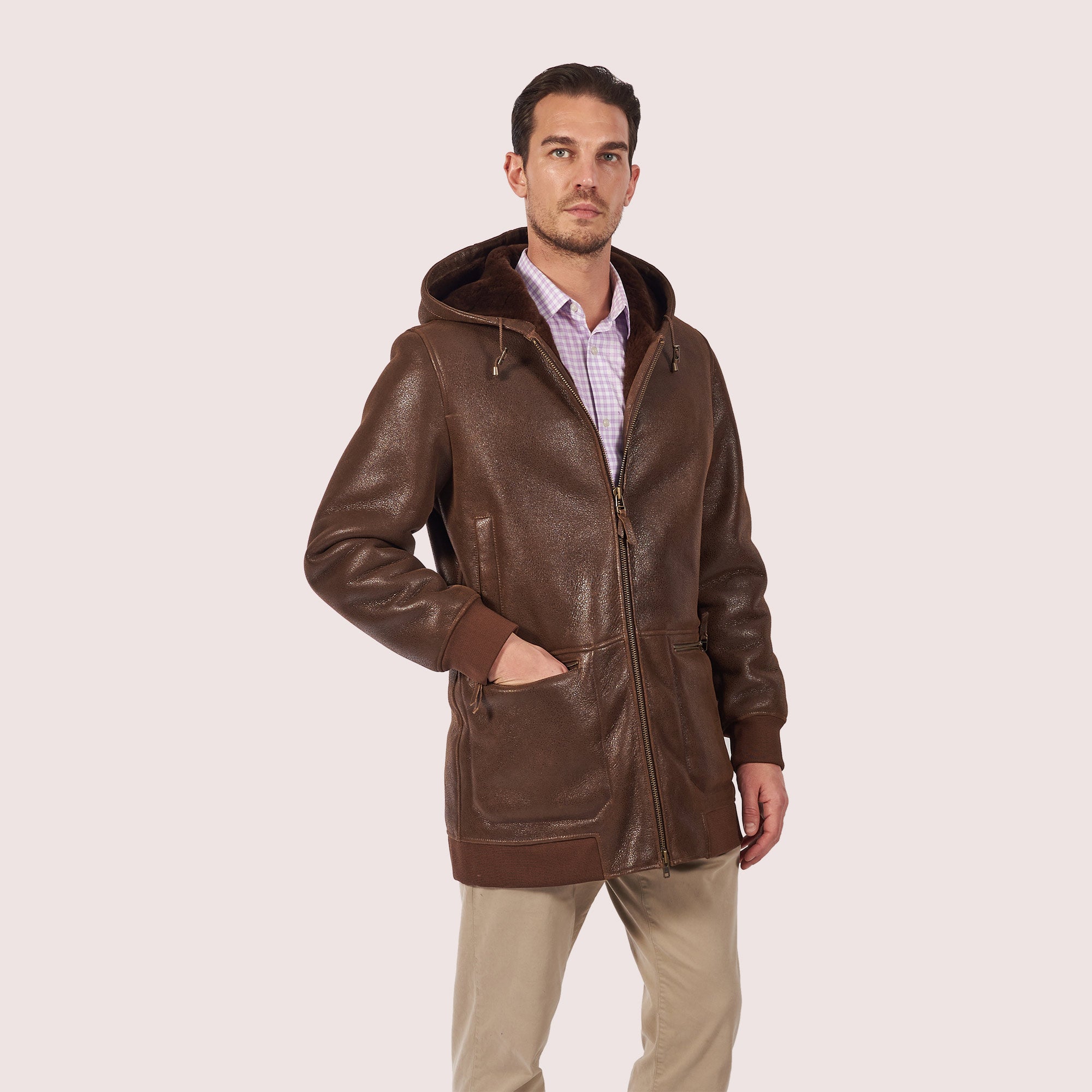 Linden Shearling Hooded Coat