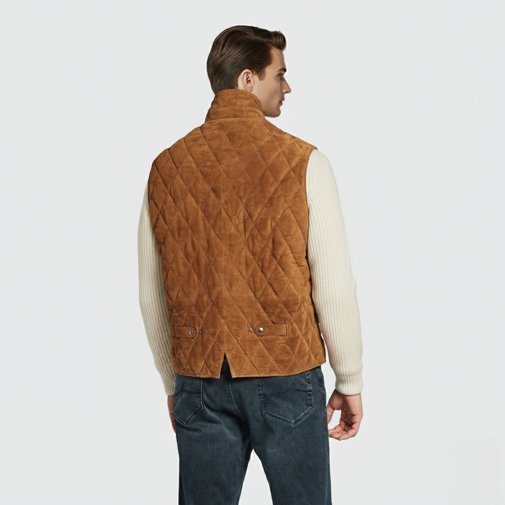 Adrian Goat Suede Quilted Vest