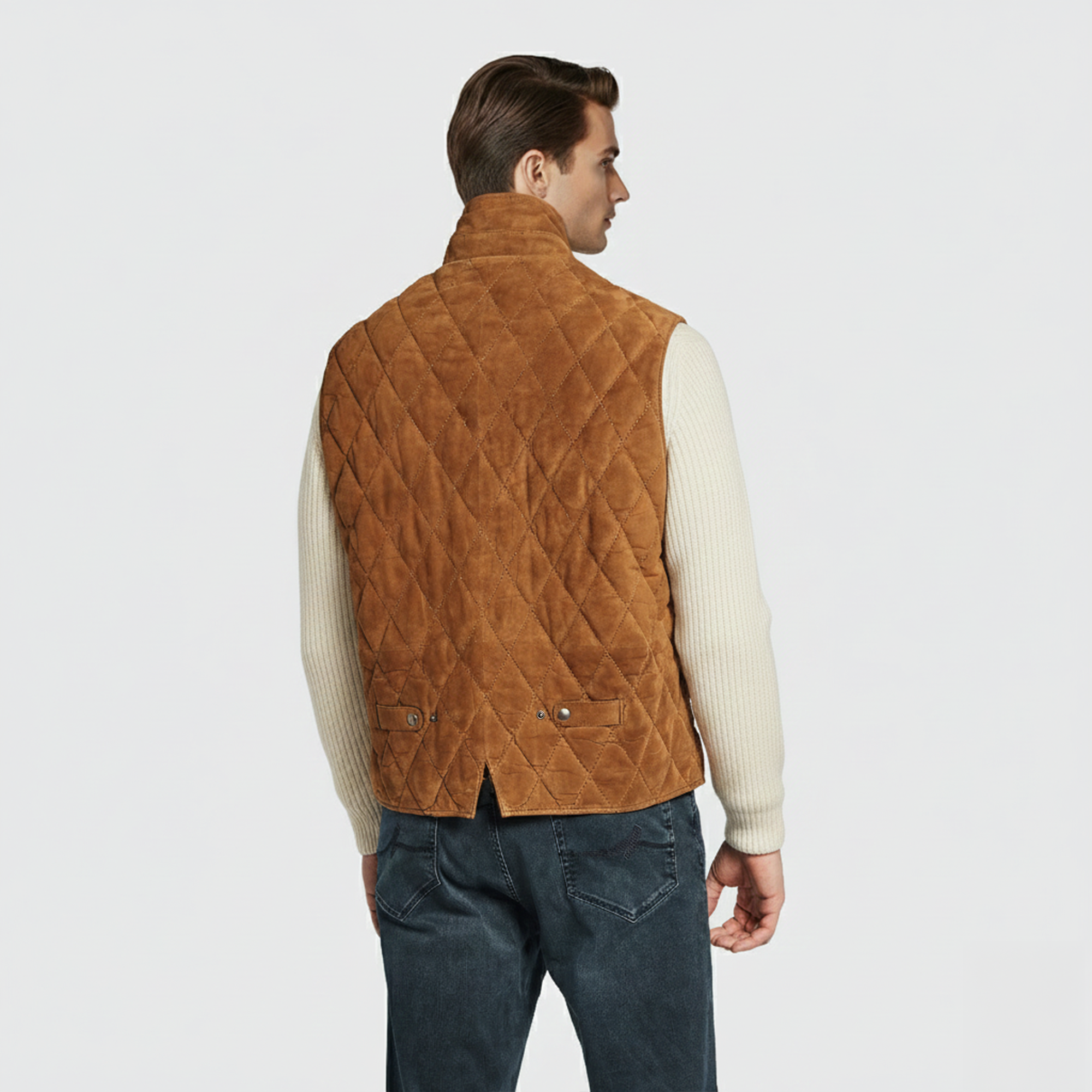 Adrian Goat Suede Quilted Vest