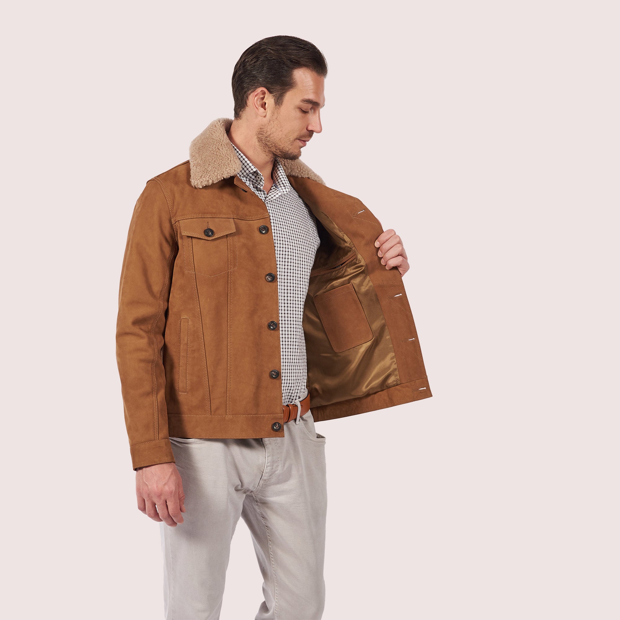 Dupont Goat Suede Trucker Jacket