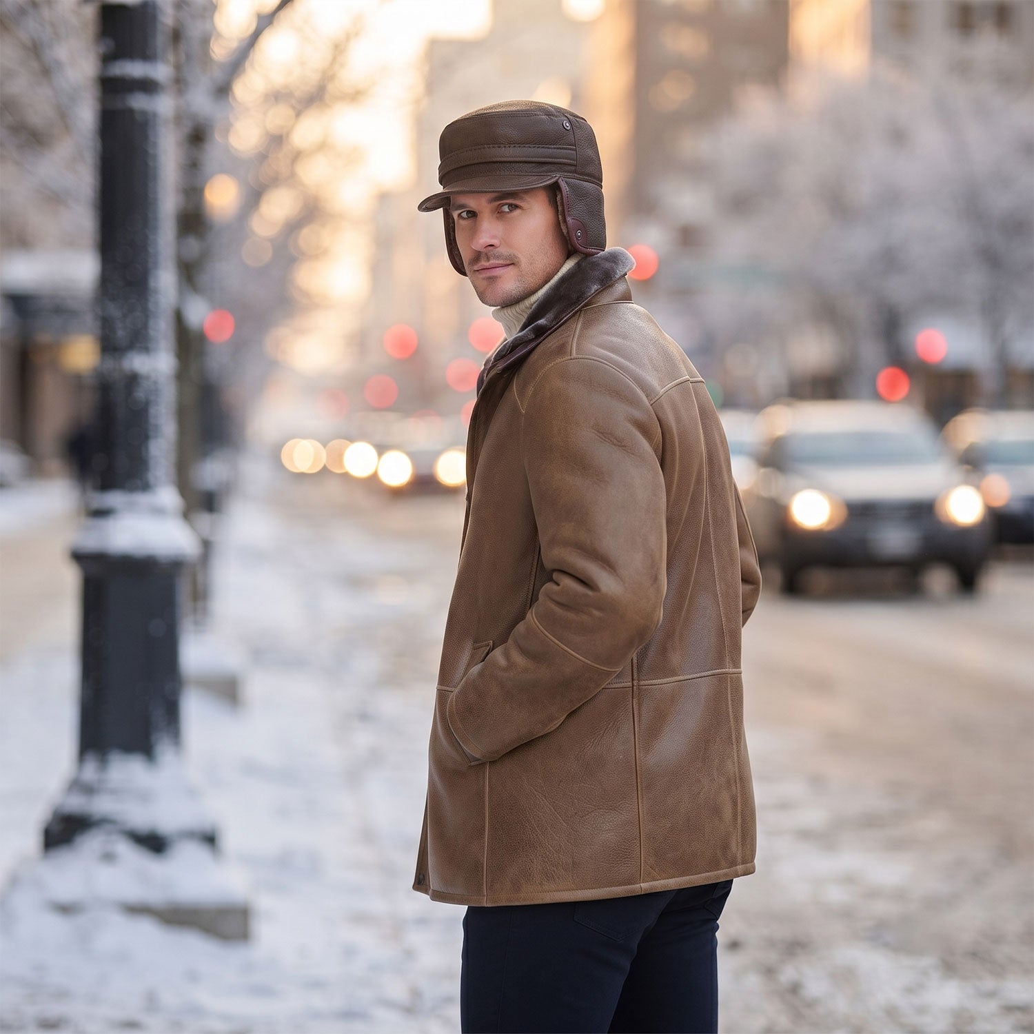 Men's Winnipeg Sheepskin Hat W/ LB Trim-4