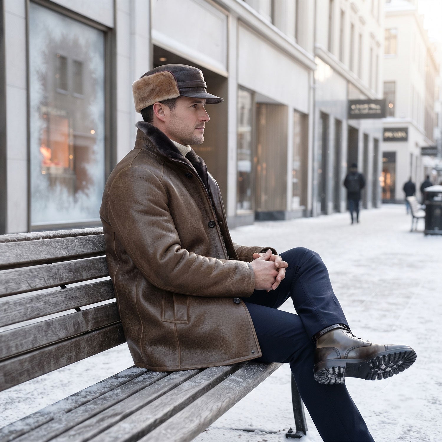 Men's Winnipeg Sheepskin Hat W/ LB Trim-5