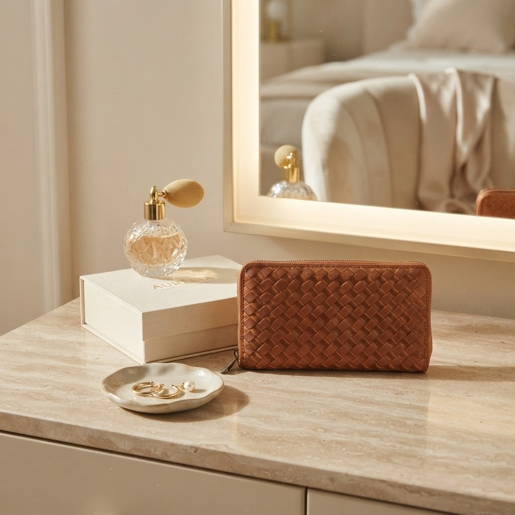 Nikki Woven Leather Wallet-10