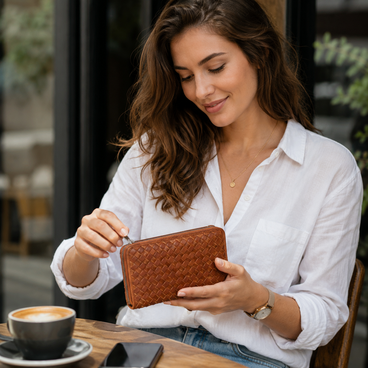 Nikki Woven Leather Wallet-11