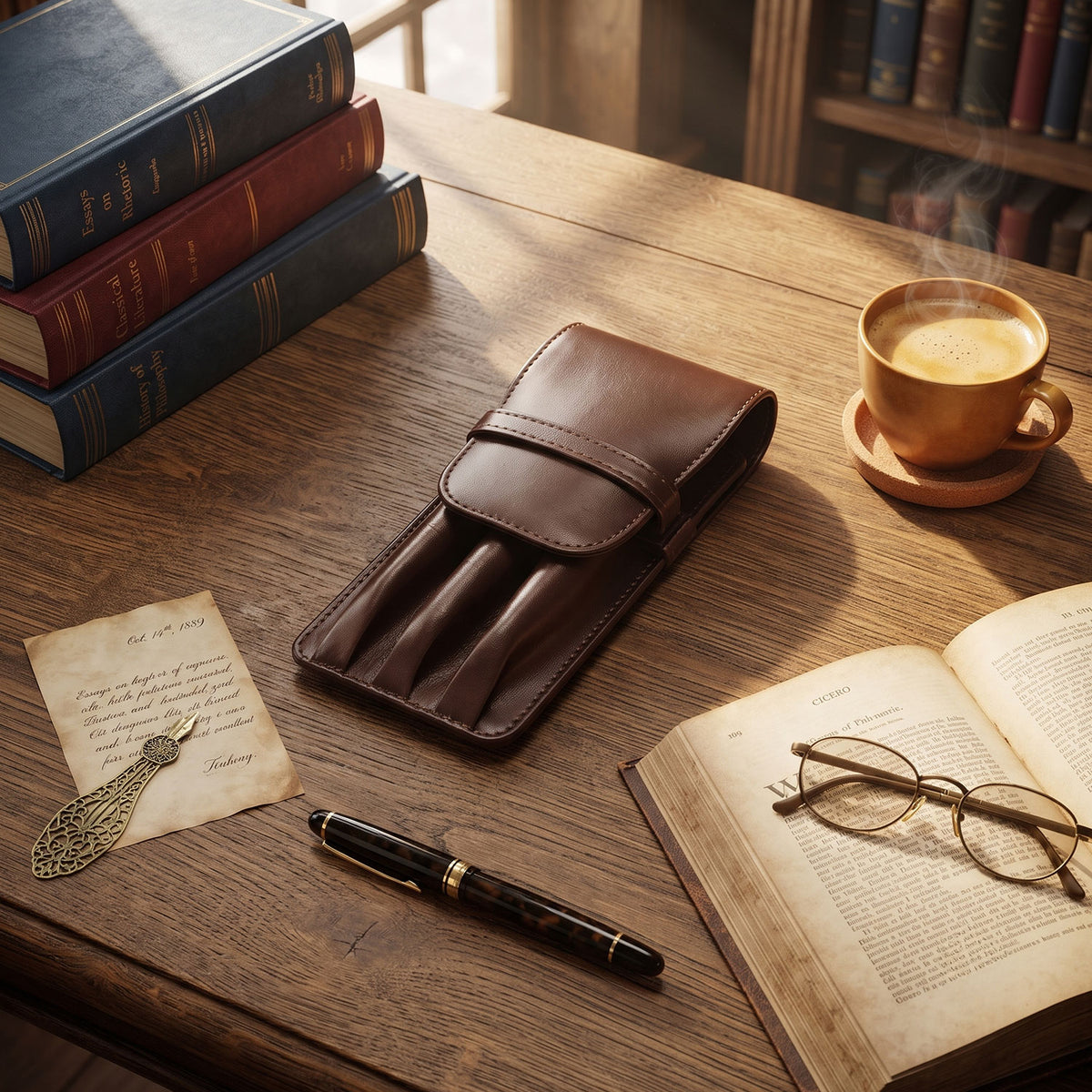 Three Pen Leather Case-4