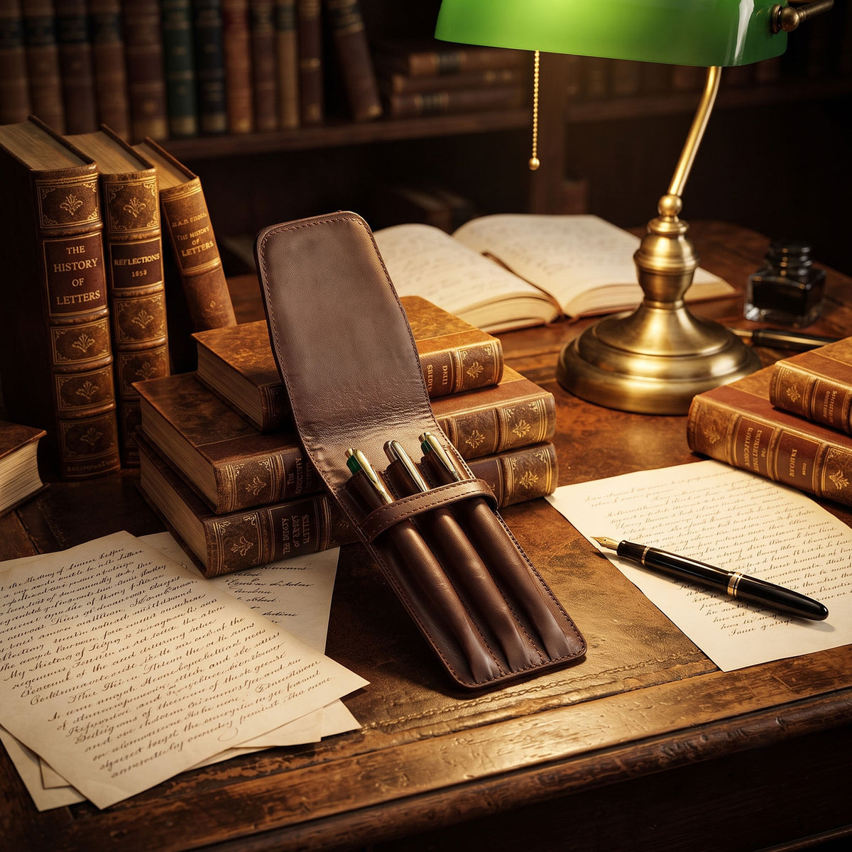 Three Pen Leather Case-5