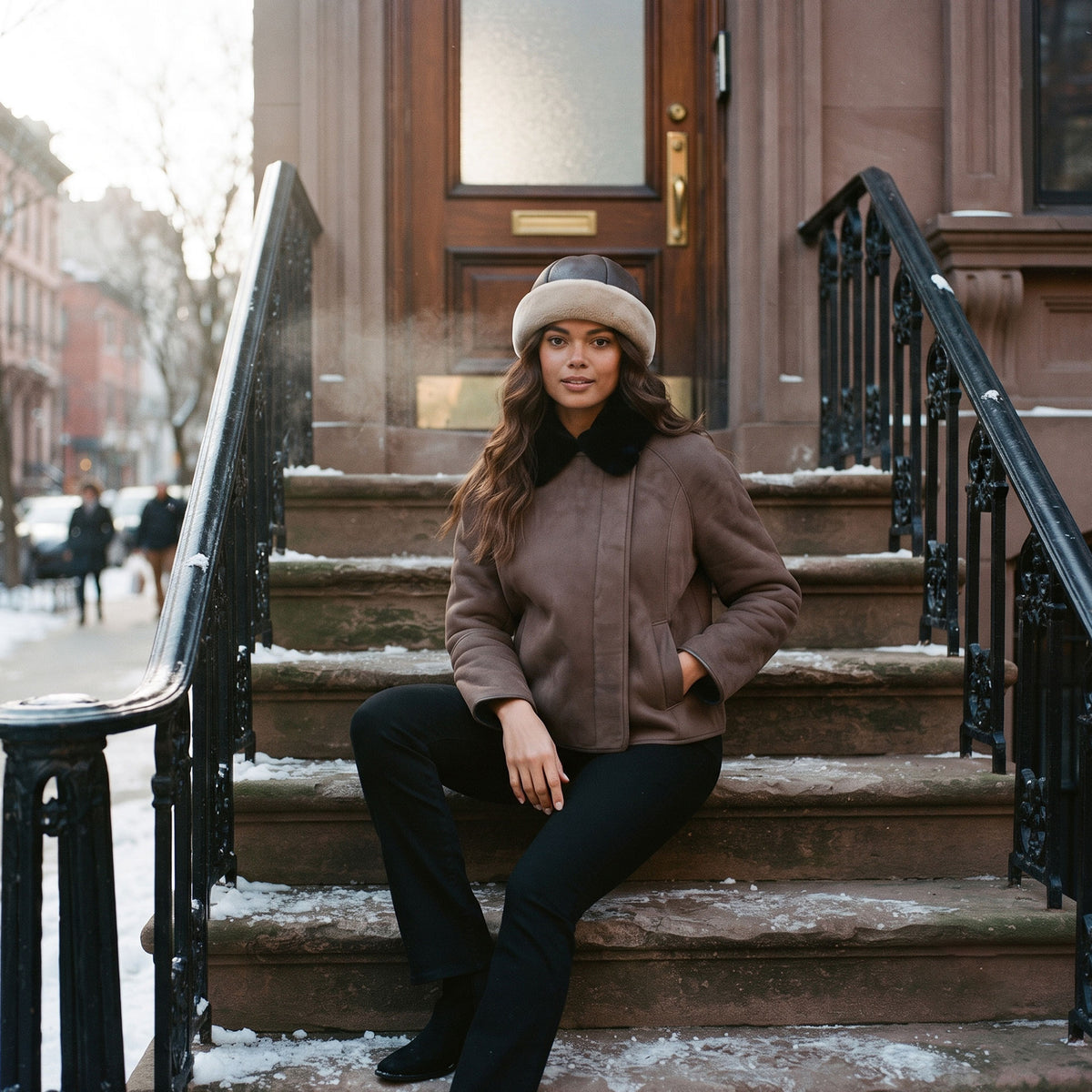 Aspen Shearling Round Hat-4