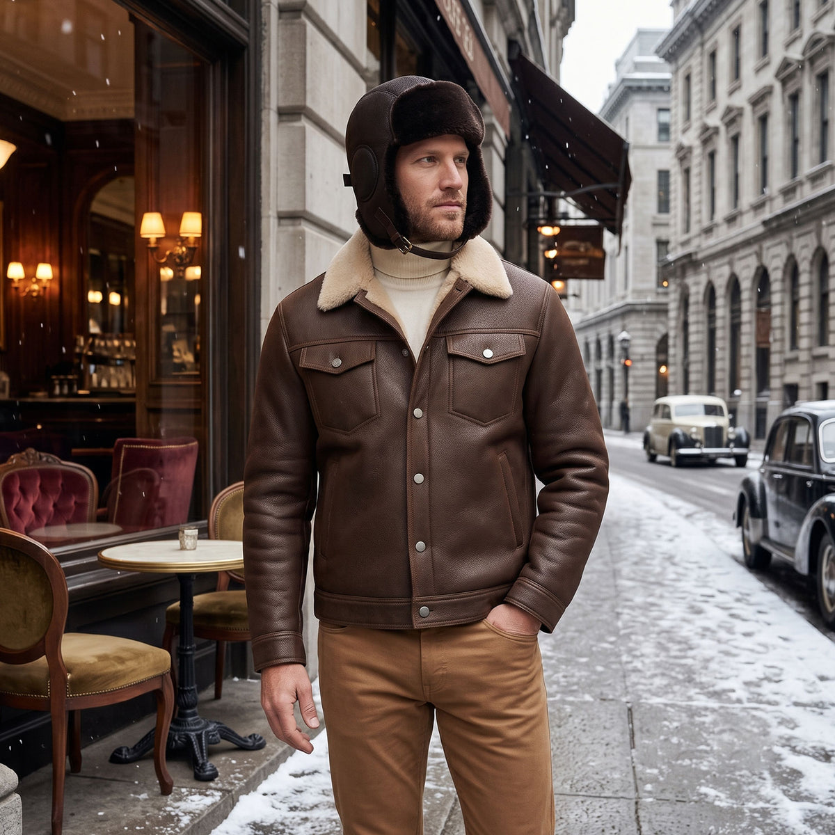 B-52 Aviator's Sheepskin Hat-15