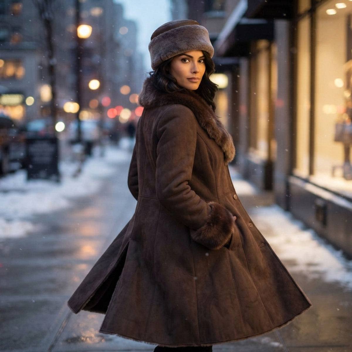 Syracuse Shearling Pill Box Hat-8
