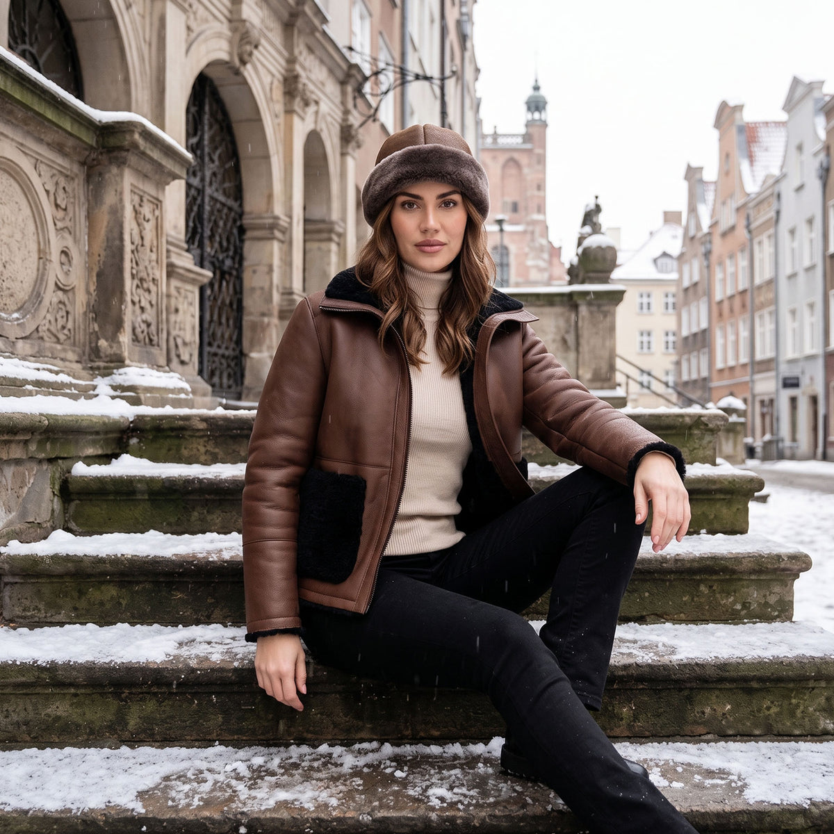 Aspen Shearling Round Hat-8