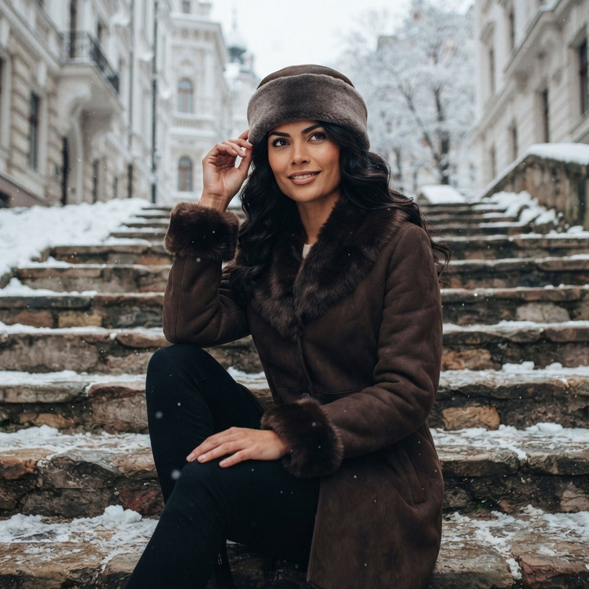 Syracuse Shearling Pill Box Hat-9