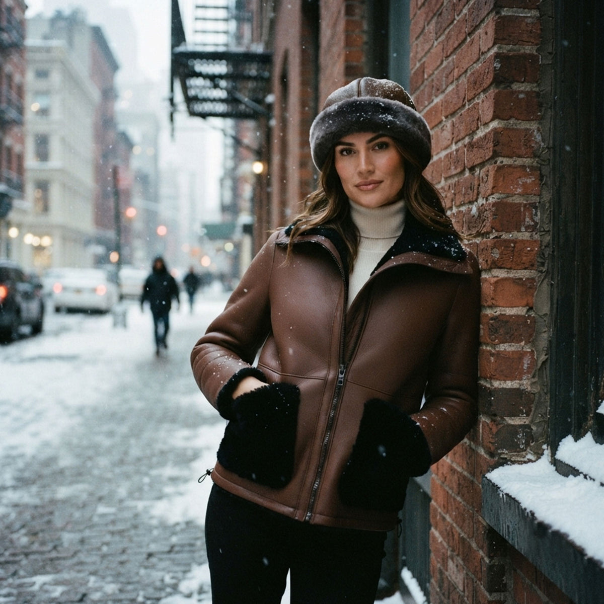 Aspen Shearling Round Hat-10