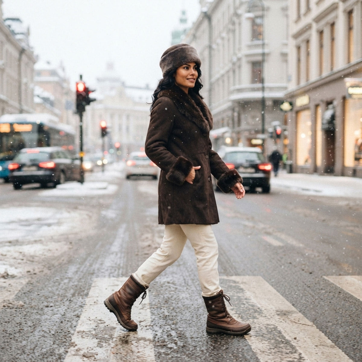 Syracuse Shearling Pill Box Hat-10