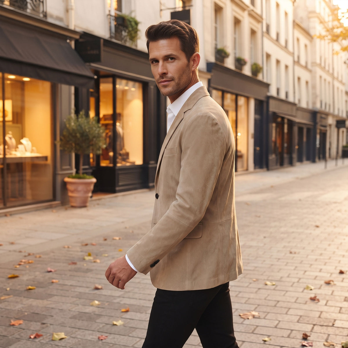 Saratoga Goat Suede Blazer-19
