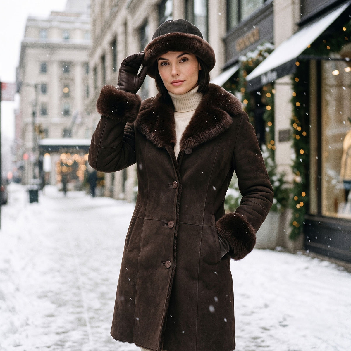 Aspen Shearling Round Hat-13
