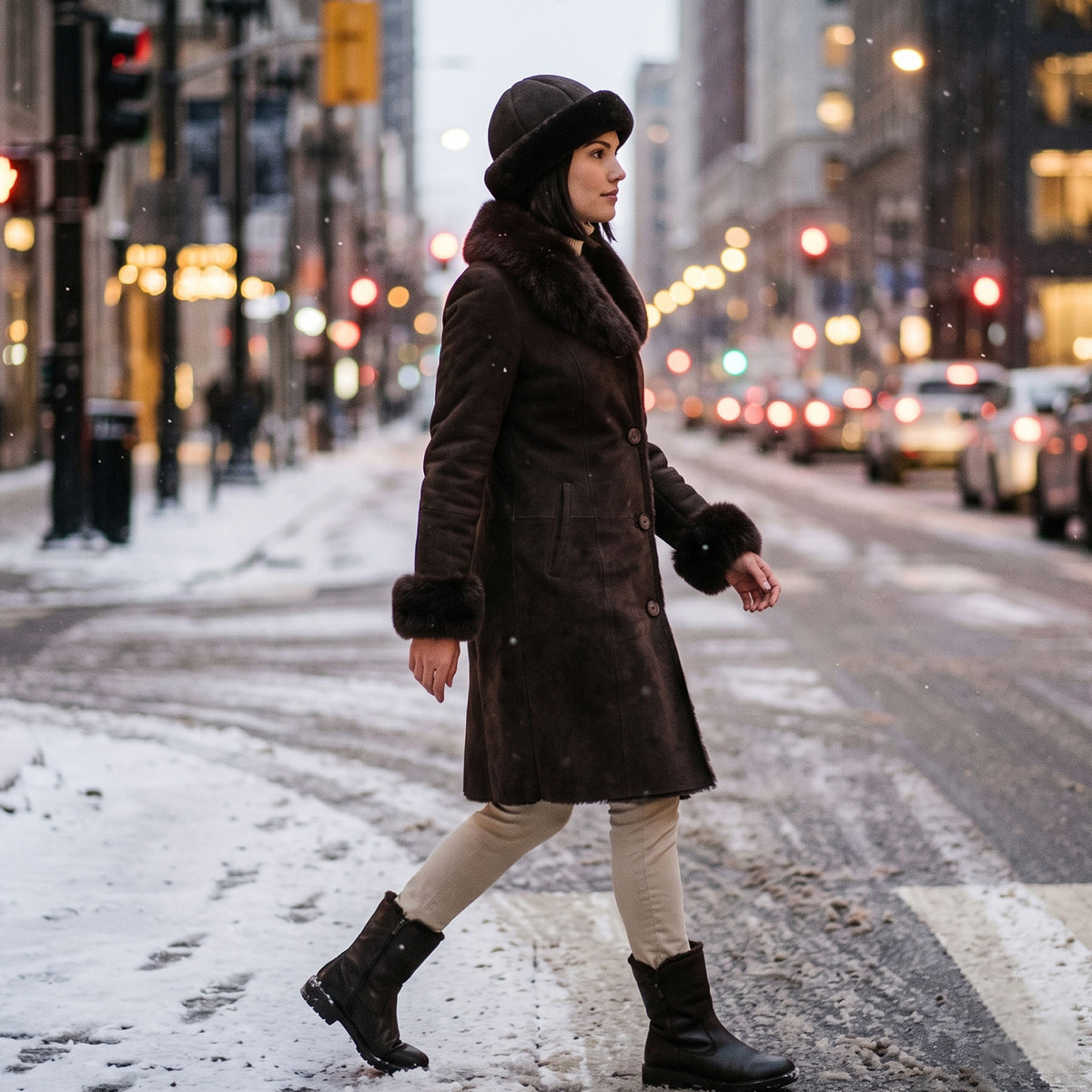 Aspen Shearling Round Hat-14