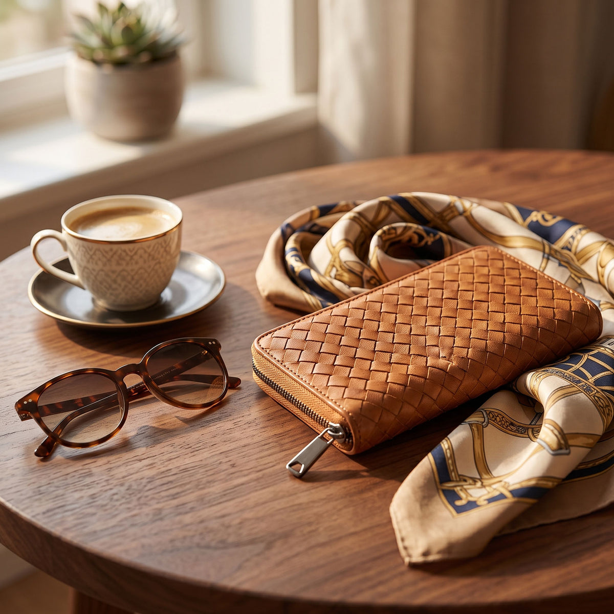 Nikki Woven Leather Wallet-13