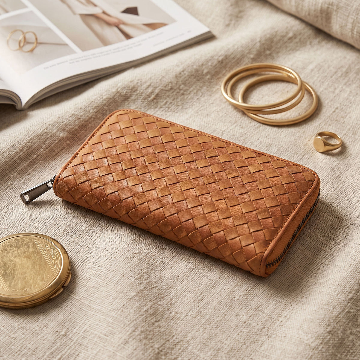 Nikki Woven Leather Wallet-15