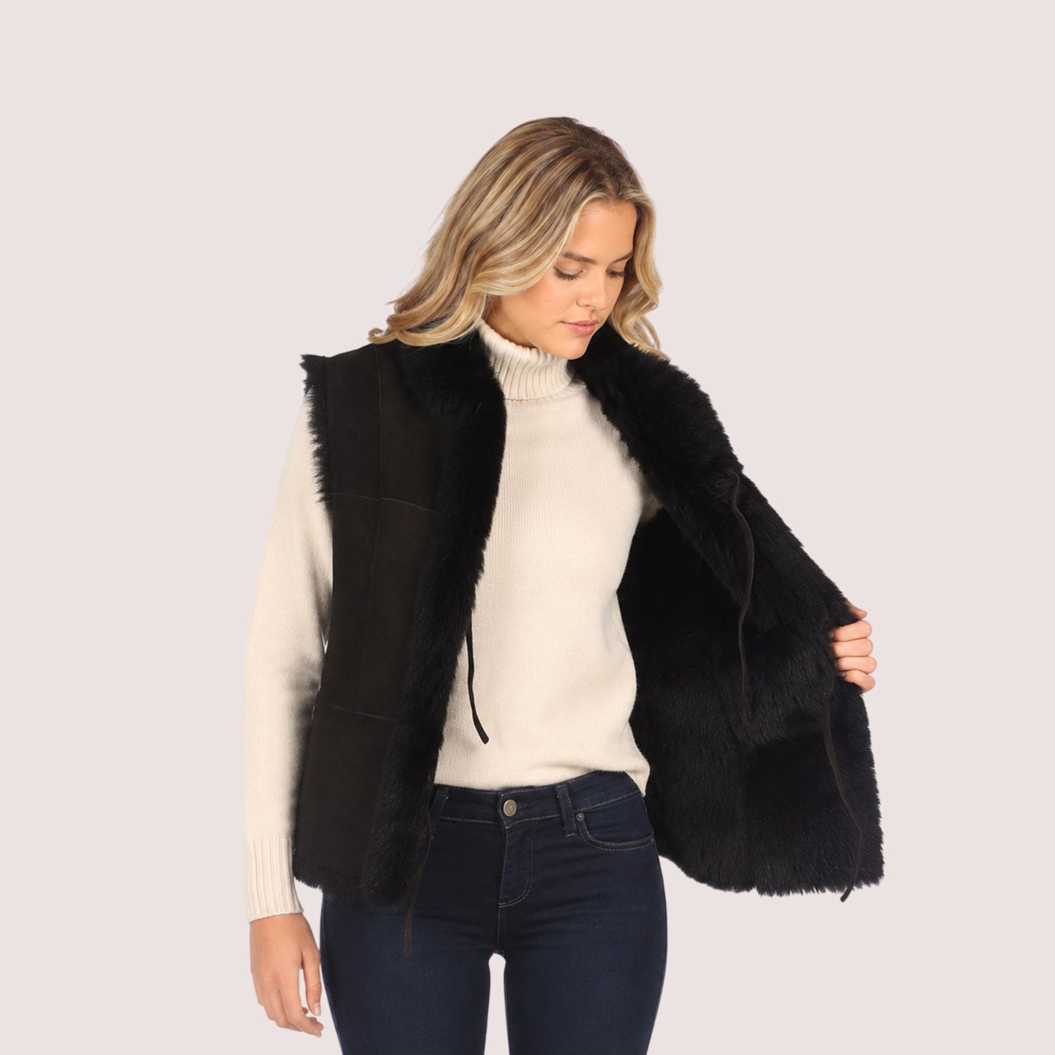Gardenia Toscana Shearling Vest-3