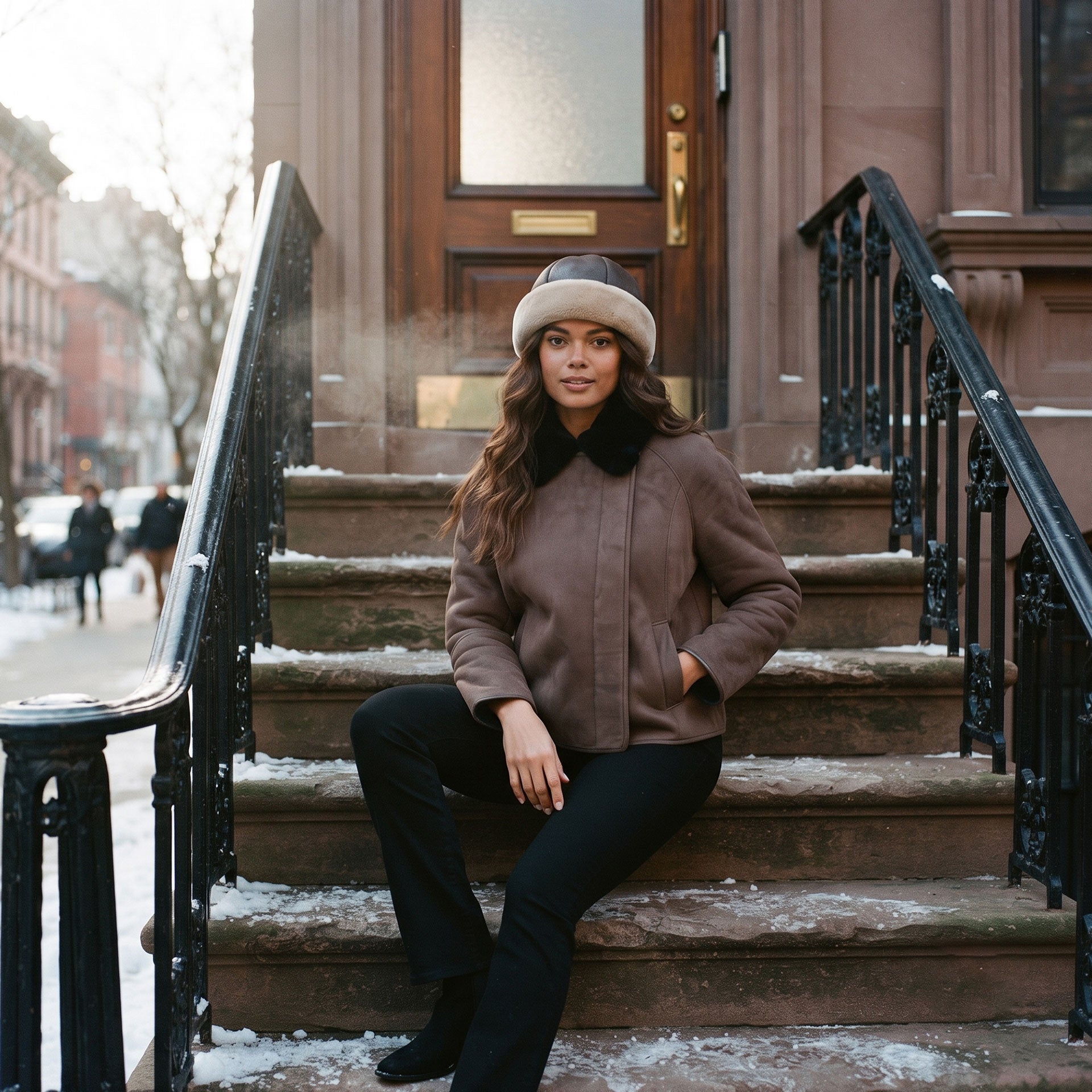 Aspen Shearling Round Hat-4