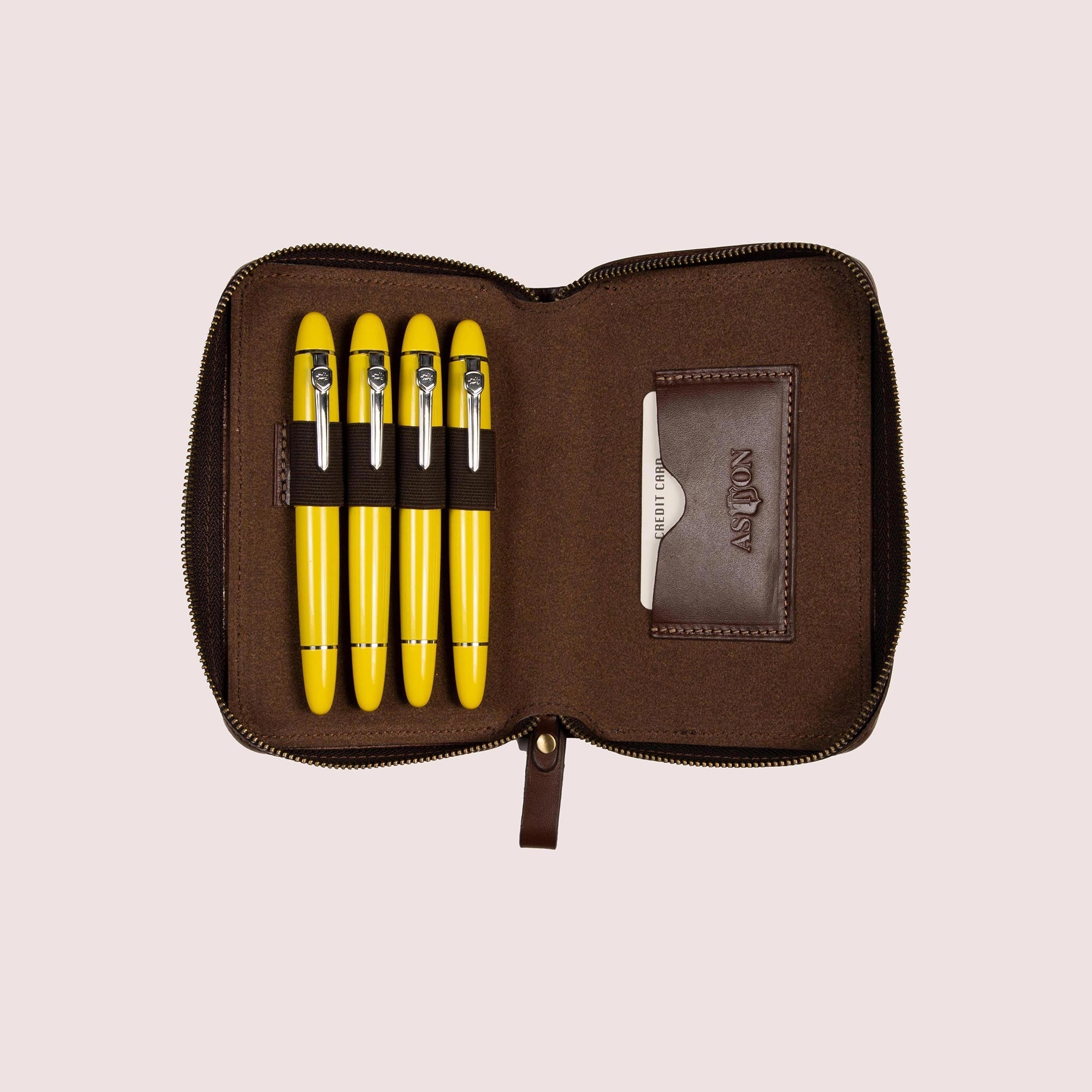 Zippered Pen Case for Four Pens