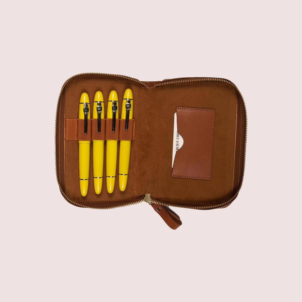 Zippered Pen Case for Four Pens
