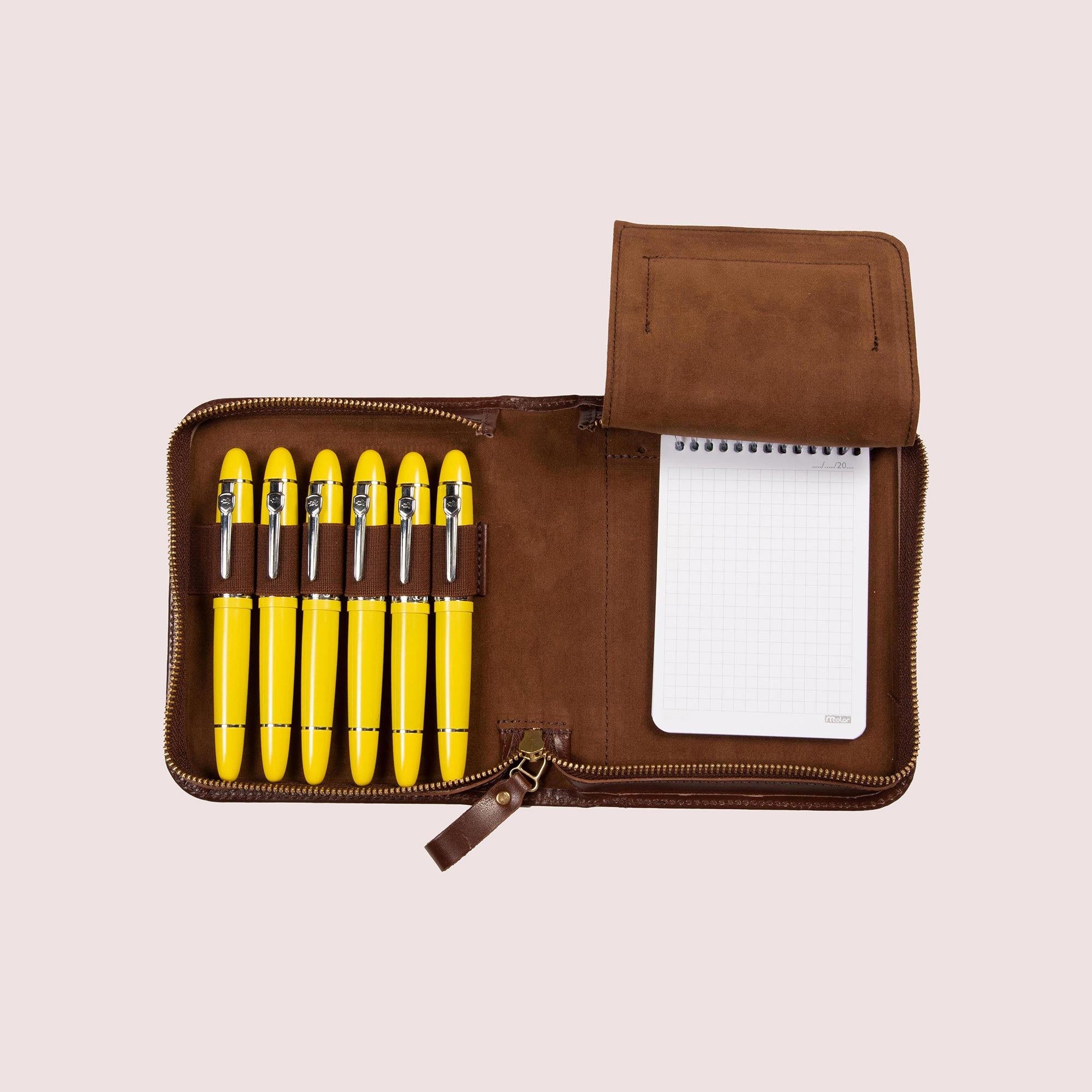 Zippered Pen Case for Six Pens with Note Pad-8
