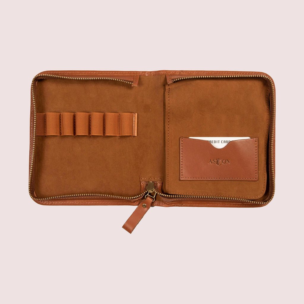 Zippered Pen Case for Six Pens with Note Pad